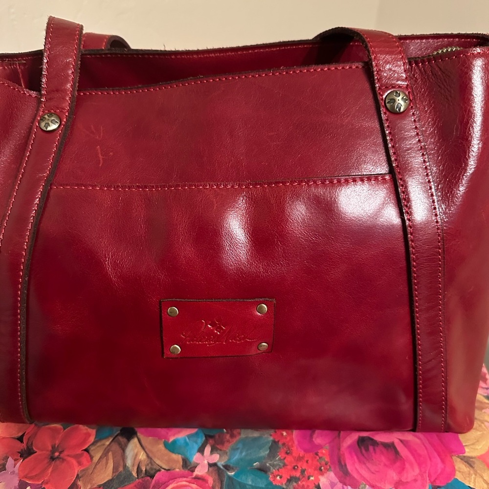 Patricia Nash Rich Red Leather Tote
